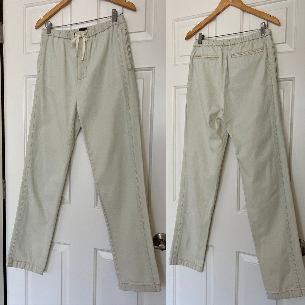 Richard Chai Bleached Cotton Drawstring‎ Pants Minimalist Tapered Size 30 NEW - Picture 5 of 6